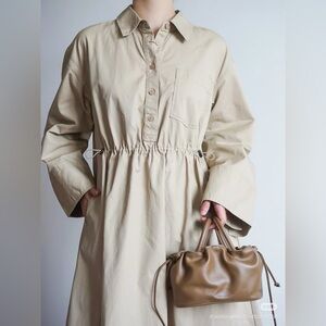 Uniqlo JW Anderson Cotton Gathered long-sleeve dress